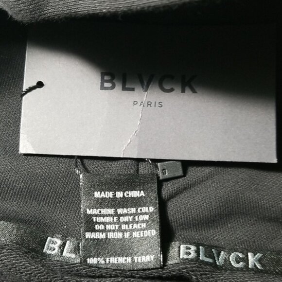 BLVCK Men's Paris Bold Stripe Hoodie Size XS Terry Cotton - Picture 6 of 6